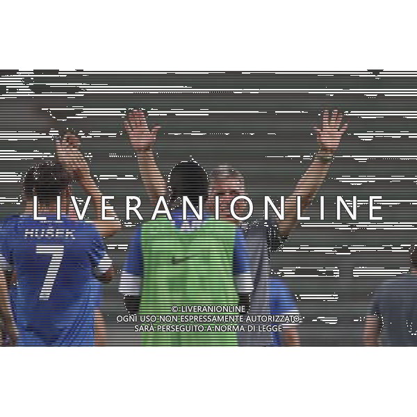 TRIESTE 22-08-2013 PRELIMINALI EUROPA LEAGUE UDINESE-SLOVAN LIBEREC NELLA FOTO:SILHAVY JAROSLAV ESULTA A FINE PARTITA FOTO PAOLA GARBUIO/AG.ALDO LIVERANI