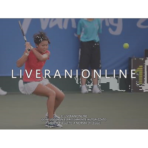 (130823)--NANJING, Aug. 23 -- China\'s Sun Ziyue (front) returns the ball during Women\'s Singles Final of Tennis event against China\'s Wang Yan at 2013 Asian Youth Games in Nanjing, capital city of east China\'s Jiangsu Province, on Aug. 23, 2013. Sun Ziyue won the gold medal of the event with the score 2-0. (/Zhou Mi) ©photoshot/AGENZIA ALDO LIVERANI SAS - ITALY ONLY - Giochi della Gioventu\' 2013 asiatici a Nanjing capitale della Cina orientale nella provincia del Jiangsu, agosto 2013.