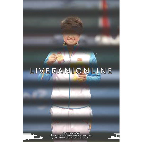 (130823)--NANJING, Aug. 23 -- Gold medalists China\'s Sun Ziyue attends the awarding ceremony of Women\'s Singles Final of Tennis event at 2013 Asian Youth Games in Nanjing, capital city of east China\'s Jiangsu Province, on Aug. 23, 2013. (/Zhou Mi) ©photoshot/AGENZIA ALDO LIVERANI SAS - ITALY ONLY - Giochi della Gioventu\' 2013 asiatici a Nanjing capitale della Cina orientale nella provincia del Jiangsu, agosto 2013.
