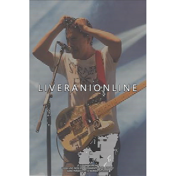 LA skate punk band Fidlar perform at Reading Festival 2013, Richfield Avenue, Reading, England, UK on 23rd August 2013. The band consists of Zac Carper ( guitar, vocals), Brandon Schwartzel (bass), Elvis Kuehn (guitar, vocals) and Max Kuehn (drums). ©PHOTOSHOT/AGENZIA ALDO LIVERANI SAS - ITALY ONLY - EDITORIAL USE ONLY