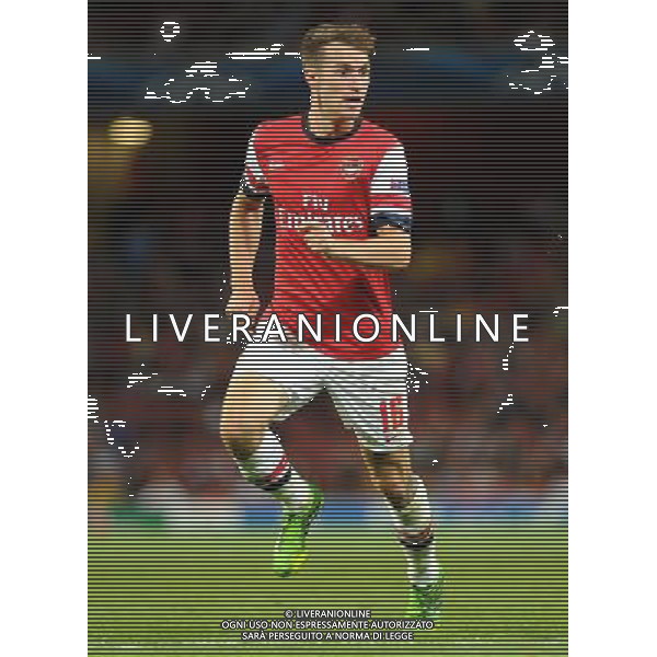  Aaron Ramsey playing in the Champions League qualifier second leg, between Arsenal and Fenerbahce at The Emirates Stadium, London, on Tuesday August 27, 2013. 