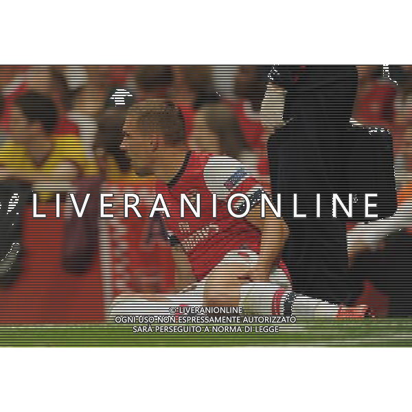  Lukas Podolski playing in the Champions League qualifier second leg, between Arsenal and Fenerbahce at The Emirates Stadium, London, on Tuesday August 27, 2013. 