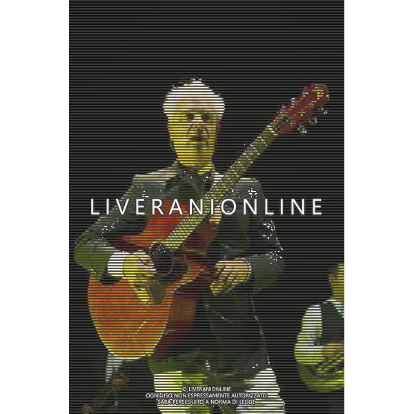 David Byrne (of Talking Heads fame) performs songs with St. Vincent (Annie Erin Clark) from their Love This Giant album at The Roundhouse, Chalk Farm/London, England, UK on 27th August 2013. Pictured: David Byrne. ©photoshot/AGENZIA ALDO LIVERANI SAS - ITALY ONLY - EDITORIAL USE ONLY