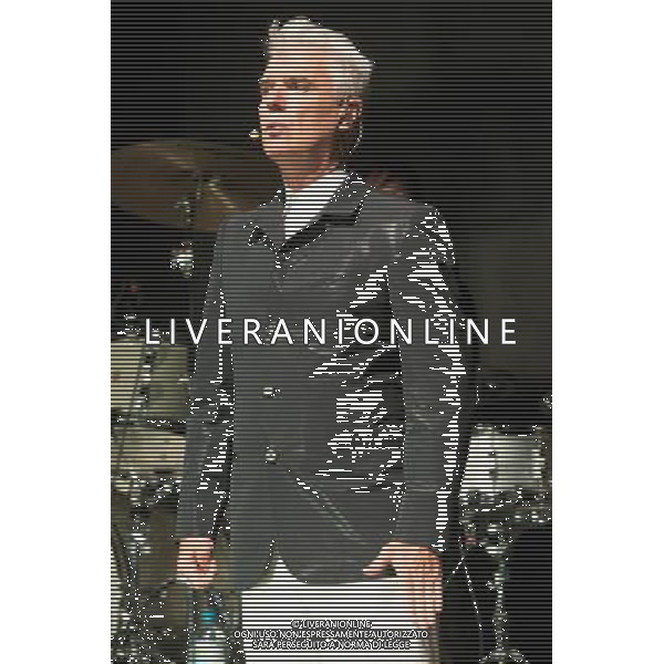 David Byrne (of Talking Heads fame) performs songs with St. Vincent (Annie Erin Clark) from their Love This Giant album at The Roundhouse, Chalk Farm/London, England, UK on 27th August 2013. Pictured: David Byrne. ©photoshot/AGENZIA ALDO LIVERANI SAS - ITALY ONLY - EDITORIAL USE ONLY