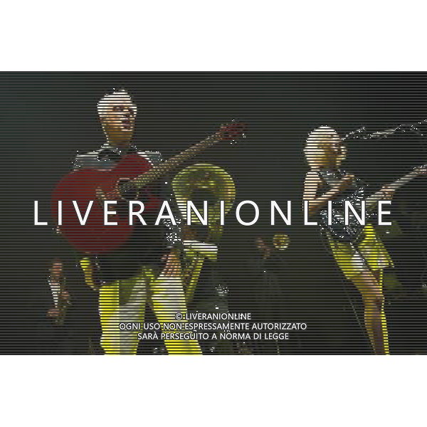 David Byrne (of Talking Heads fame) performs songs with St. Vincent (Annie Erin Clark) from their Love This Giant album at The Roundhouse, Chalk Farm/London, England, UK on 27th August 2013. ©photoshot/AGENZIA ALDO LIVERANI SAS - ITALY ONLY - EDITORIAL USE ONLY