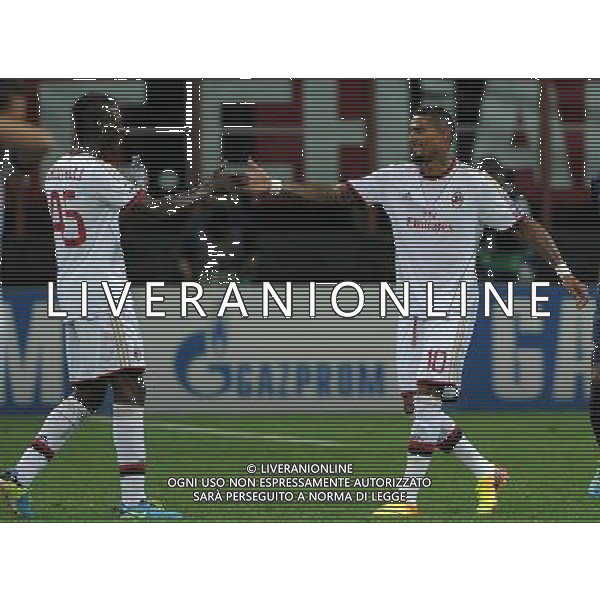 UEFA Champions League 2013/2014 Spareggi Ritorno Milano - 28.08.2013 Milan-PSV Eindhoven Nella Foto:boateng esulta con balotelli /Ph.Vitez-Ag. Aldo Liverani