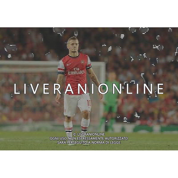  Jack Wilshere playing in the Champions League qualifier second leg, between Arsenal and Fenerbahce at The Emirates Stadium, London, on Tuesday August 27, 2013. ©photoshot/AGENZIA ALDO LIVERANI SAS - ITALY ONLY - EDITORIAL USE ONLY