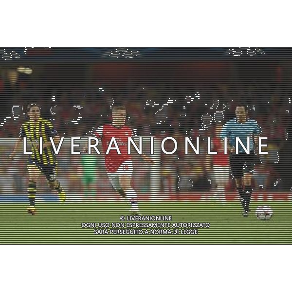  Jack Wilshere playing in the Champions League qualifier second leg, between Arsenal and Fenerbahce at The Emirates Stadium, London, on Tuesday August 27, 2013. ©photoshot/AGENZIA ALDO LIVERANI SAS - ITALY ONLY - EDITORIAL USE ONLY