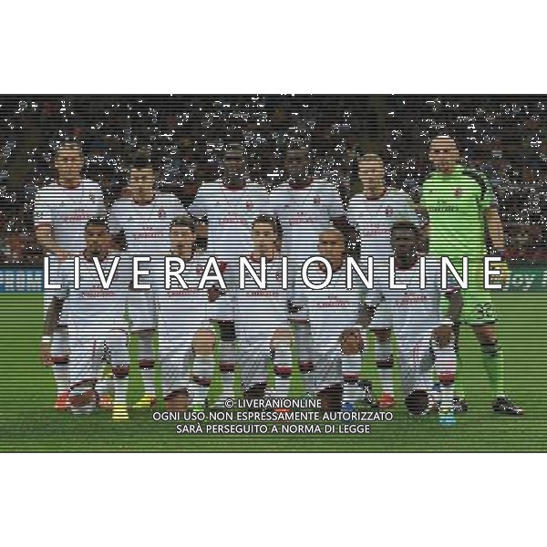 UEFA Champions League 2013/2014 Spareggi Ritorno Milano - 28.08.2013 Milan-PSV Eindhoven Nella Foto:Milan Squadra Formazione Mexes,El Shaarawy,Zapata,Balotelli,Abate,Abbiati,Boateng,Montolivo,De Sciglio,De Jong,Muntari /Ph.Vitez-Ag. Aldo Liverani
