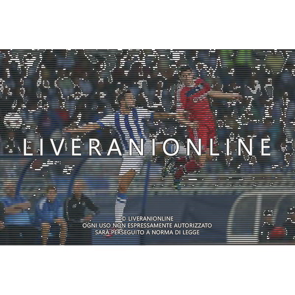 Yassine Benzia / Alberto De La Bella - 28.08.2013 - Real Sociedad / Lyon - Champions League Play Off - Photo : Manuel Blondeau / Icon Sport AG ALDO LIVERANI SAS ONLY ITALY