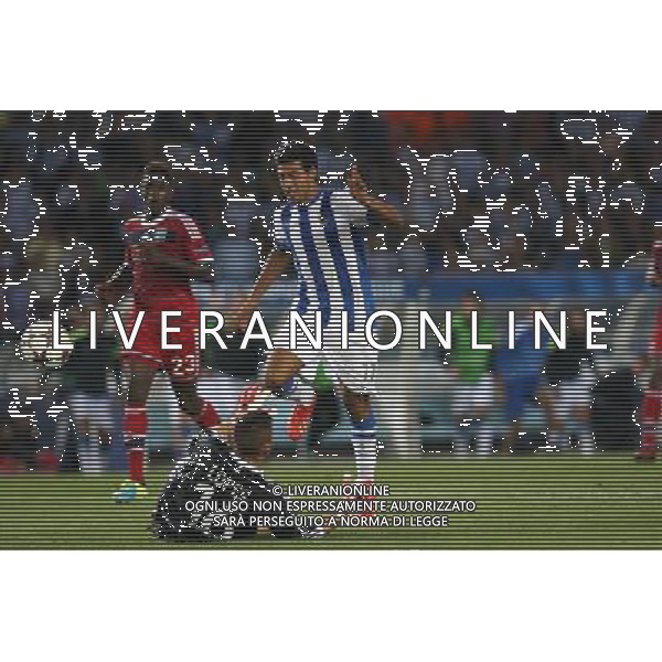 Goal Carlos Vela - 28.08.2013 - Real Sociedad / Lyon - Champions League Play Off - Photo : Manuel Blondeau / Icon Sport AG ALDO LIVERANI SAS ONLY ITALY