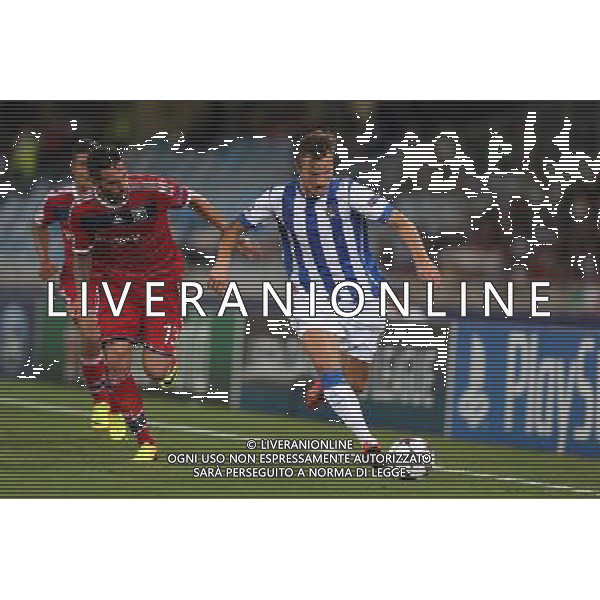 Miguel Lopes / Haris Seferovic - 28.08.2013 - Real Sociedad / Lyon - Champions League Play Off - Photo : Manuel Blondeau / Icon Sport AG ALDO LIVERANI SAS ONLY ITALY