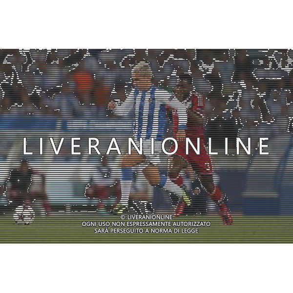 Antoine Griezmann / Henri Bedimo - 28.08.2013 - Real Sociedad / Lyon - Champions League Play Off - Photo : Manuel Blondeau / Icon Sport AG ALDO LIVERANI SAS ONLY ITALY