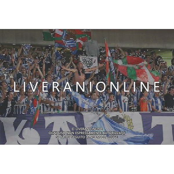 Supporter Real Sociedad - 28.08.2013 - Real Sociedad / Lyon - Champions League Play Off - Photo : Manuel Blondeau / Icon Sport AG ALDO LIVERANI SAS ONLY ITALY