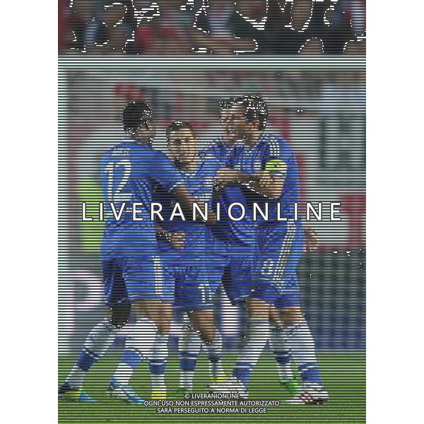 2013.08.30 PRAGA PILKA NOZNA SUPER PUCHAR EUROPY 2013 FOOTBALL UEFA SUPERCUP 2013 FC BAYERN MONACHIUM - FC CHELSEA LONDYN N/Z BRAMKA GOL RADOSC 1-2 EDEN HAZARD FOTO LUKASZ LASKOWSKI / PRESSFOCUS NEWSPIXPL --- Newspix.pl AG ALDO LIVERANI SAS ONLY ITALY *** Local Caption *** www.newspix.pl mail us: info@newspix.pl call us: 0048 022 23 22 222 --- Polish Picture Agency by Ringier Axel Springer Poland