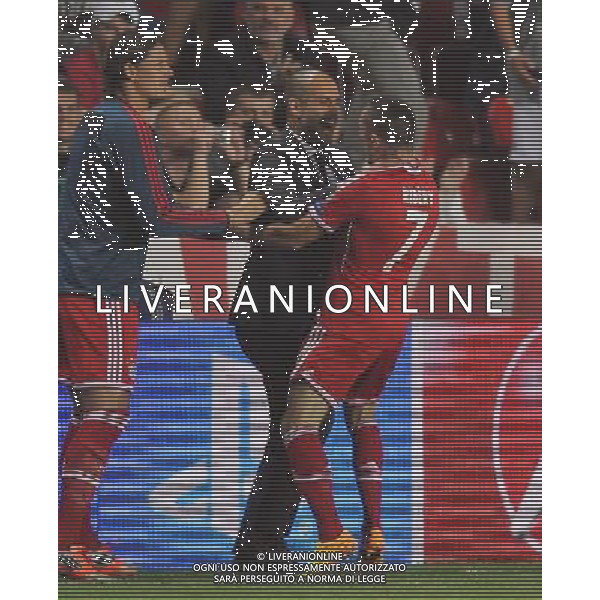 2013.08.30 PRAGA PILKA NOZNA SUPER PUCHAR EUROPY 2013 FOOTBALL UEFA SUPERCUP 2013 FC BAYERN MONACHIUM - FC CHELSEA LONDYN N/Z BRAMKA GOL RADOSC 1-1 JOSEP PEP GUARDIOLA (TRENER, HEAD COACH) FRANCK RIBERY FOTO LUKASZ LASKOWSKI / PRESSFOCUS NEWSPIXPL --- Newspix.pl AG ALDO LIVERANI SAS ONLY ITALY *** Local Caption *** www.newspix.pl mail us: info@newspix.pl call us: 0048 022 23 22 222 --- Polish Picture Agency by Ringier Axel Springer Poland