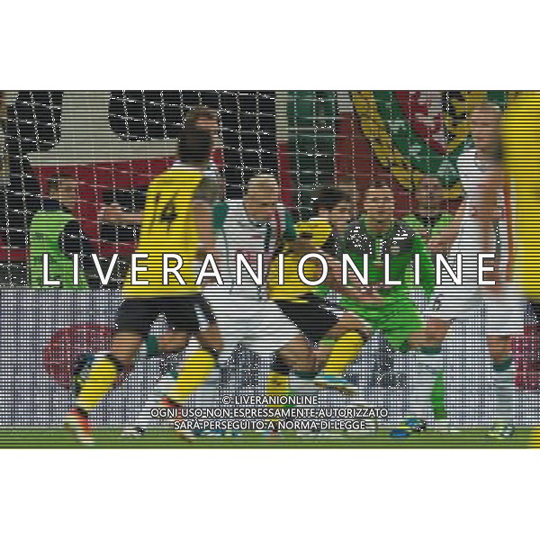 POLSKA WROCLAW 29 08 2013 STADION MIEJSKI aleja SLASKA 1 SEZON 2013 2014 UEFA LIGA EUROPY REWANZOWY MECZ CZWARTEJ RUNDY ELIMINACYJI LIGI EUROPY WKS SLASK WROCLAW v SEVILLA FC N Z BRYAN RABELLO sevilla fc 14 MARIUSZ PAWELEC slask wroclaw 17 RAFAL GIKIEWICZ slask wroclaw 33 SEBASTIAN BOROWSKI Newspix pl POLAND WROCLAW 29 08 2013 STADIUM MUNICIPAL avenue SLASKA 1 SEASON 2013 2014 UEFA EUROPA LEAGUE SECOND LEG FOURTH QUALIFYING ROUND LEAGUE EUROPE MATCH WKS SLASK WROCLAW v SEVILLA FC --- Newspix.pl AG ALDO LIVERANI SAS ONLY ITALY *** Local Caption *** www.newspix.pl mail us: info@newspix.pl call us: 0048 022 23 22 222 --- Polish Picture Agency by Ringier Axel Springer Poland
