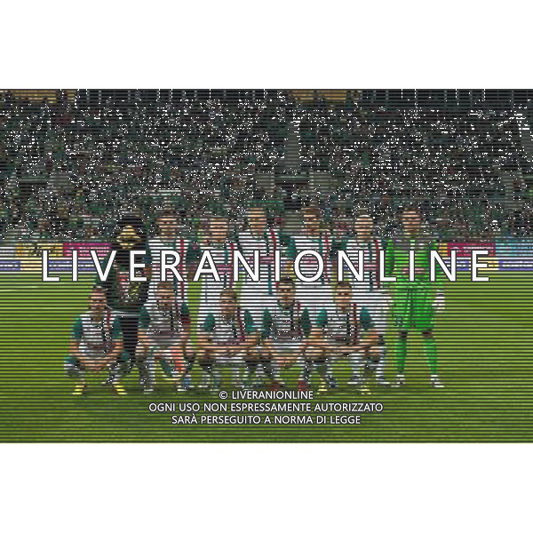 POLSKA WROCLAW 29 08 2013 STADION MIEJSKI aleja SLASKA 1 SEZON 2013 2014 UEFA LIGA EUROPY REWANZOWY MECZ CZWARTEJ RUNDY ELIMINACYJI LIGI EUROPY WKS SLASK WROCLAW v SEVILLA FC N Z ORZEL MASKOTKA AMIR SPAHIC slask wroclaw 4 SYLWESTER PATEJUK slask wroclaw 9 PRZEMYSLAW KAZMIERCZAK slask wroclaw 26 ADAM KOKOSZKA slask wroclaw 3 MARIUSZ PAWELEC slask wroclaw 17 RAFAL GIKIEWICZ slask wroclaw 33 SEBINO PLAKU slask wroclaw 7 SEBASTIAN MILA slask wroclaw 11 KRZYSZTOF OSTROWSKI slask wroclaw 2 WALDEMAR SOBOTA slask wroclaw 5 TOMASZ HOLOTA slask wroclaw 6 grupowe team SEBASTIAN BOROWSKI Newspix pl POLAND WROCLAW 29 08 2013 STADIUM MUNICIPAL avenue SLASKA 1 SEASON 2013 2014 UEFA EUROPA LEAGUE SECOND LEG FOURTH QUALIFYING ROUND LEAGUE EUROPE MATCH WKS SLASK WROCLAW v SEVILLA FC --- Newspix.pl AG ALDO LIVERANI SAS ONLY ITALY *** Local Caption *** www.newspix.pl mail us: info@newspix.pl call us: 0048 022 23 22 222 --- Polish Picture Agency by Ringier Axel Springer Poland