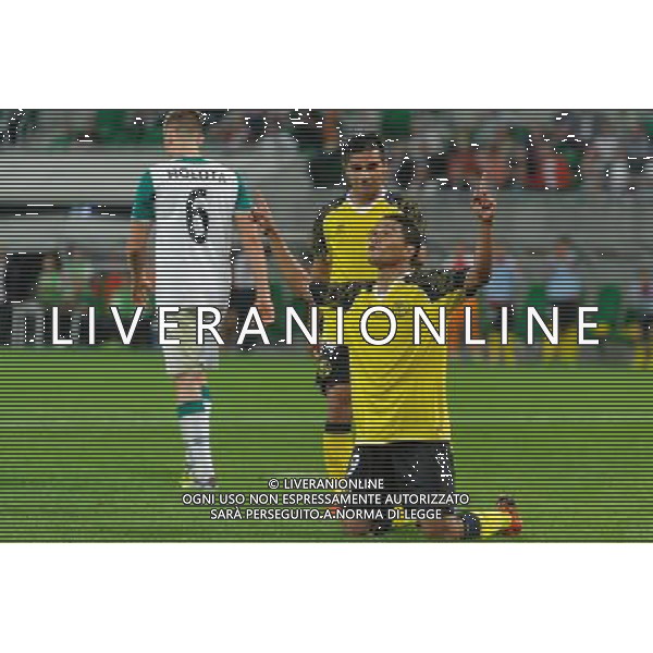 29.08.2013 WROCLAW PILKA NOZNA LIGA EUROPEJSKA EUROPY CZWARTA RUNDA KWALIFIKACYJNA SEZON 2013/2014 FOOTBALL UEFA EUROPA LEAGUE SECOND LEG OF THE FOURTH QUALIFYING ROUND SEASON 2013/2014 WKS SLASK WROCLAW - SEVILLA FC N/Z CARLOS BACCA BRAMKA GOL RADOSC NA 0-2 FOT PAWEL ANDRACHIEWICZ / PRESSFOCUS NEWSPIXPL --- Newspix.pl AG ALDO LIVERANI SAS ONLY ITALY *** Local Caption *** www.newspix.pl mail us: info@newspix.pl call us: 0048 022 23 22 222 --- Polish Picture Agency by Ringier Axel Springer Poland