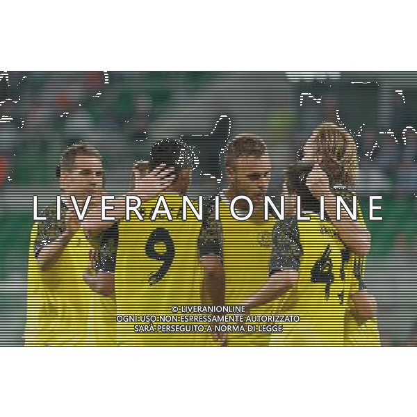 29.08.2013 WROCLAW PILKA NOZNA LIGA EUROPEJSKA EUROPY CZWARTA RUNDA KWALIFIKACYJNA SEZON 2013/2014 FOOTBALL UEFA EUROPA LEAGUE SECOND LEG OF THE FOURTH QUALIFYING ROUND SEASON 2013/2014 WKS SLASK WROCLAW - SEVILLA FC N/Z CARLOS BACCA BRAMKA GOL RADOSC NA 0-2 FOT PAWEL ANDRACHIEWICZ / PRESSFOCUS NEWSPIXPL --- Newspix.pl AG ALDO LIVERANI SAS ONLY ITALY *** Local Caption *** www.newspix.pl mail us: info@newspix.pl call us: 0048 022 23 22 222 --- Polish Picture Agency by Ringier Axel Springer Poland