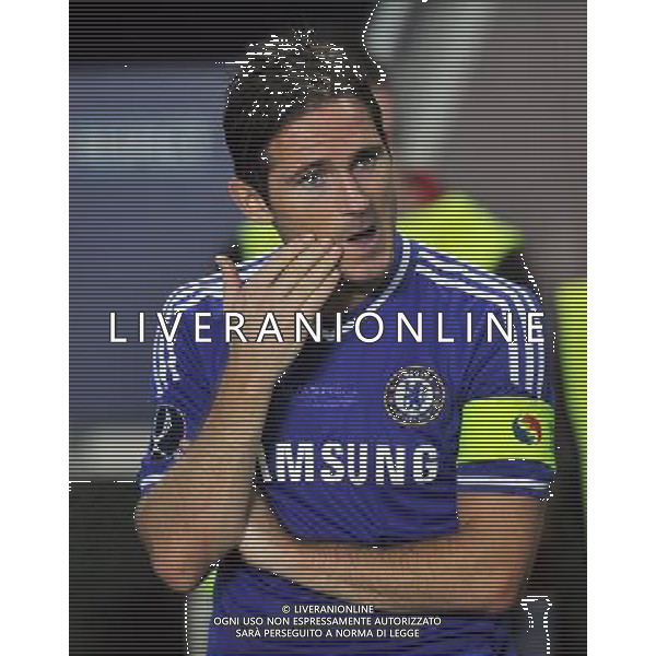 2013.08.30 PRAGA PILKA NOZNA SUPER PUCHAR EUROPY 2013 FOOTBALL UEFA SUPERCUP 2013 FC BAYERN MONACHIUM - FC CHELSEA LONDYN N/Z FRANK LAMPARD SMUTEK PORAZKA FOTO LUKASZ LASKOWSKI / PRESSFOCUS NEWSPIXPL --- Newspix.pl AG ALDO LIVERANI SAS ONLY ITALY *** Local Caption *** www.newspix.pl mail us: info@newspix.pl call us: 0048 022 23 22 222 --- Polish Picture Agency by Ringier Axel Springer Poland