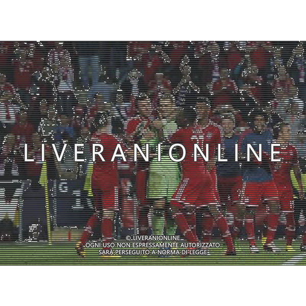 (130830) -- PRAGUE, Aug. 30, 2013 () --Players of Bayern Munich celebrate after the UEFA Super Cup football match Chelsea FC vs Bayern Munich on August 30, 2013 at the Eden Stadium in Prague. Bayern Munich won the match 7:6. (/Zhou Lei) ©photoshot/AGENZIA ALDO LIVERANI SAS - ITALY ONLY - Chelsea vs Bayern Monaco UEFA Supercoppa Europea allo Stadio Eden di Praga 30 agosto 2013