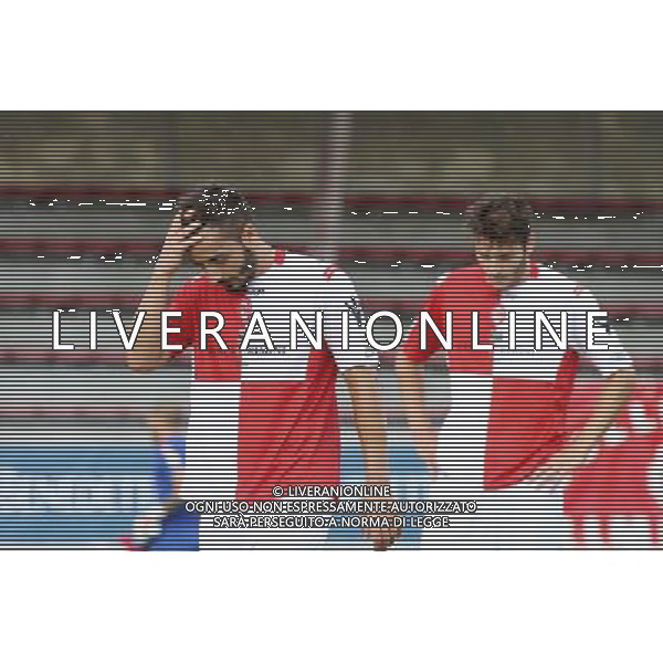 BASSANO - RIMINI CAMPIONATO LEGA PRO 1 SETTEMBRE 2013 NELLA FOTO LA DELUSIONE DEI GIOCATORI DEL RIMINI ©GARBUIO/AGENZIA ALDO LIVERANI SAS