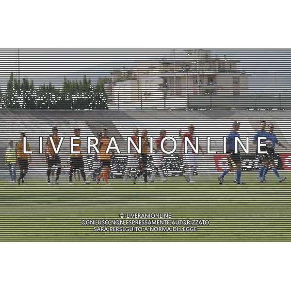 BASSANO - RIMINI CAMPIONATO LEGA PRO 1 SETTEMBRE 2013 NELLA FOTO I GIOCATORI ENTRANO IN CAMPO AD INIZIO GARA ©GARBUIO/AGENZIA ALDO LIVERANI SAS