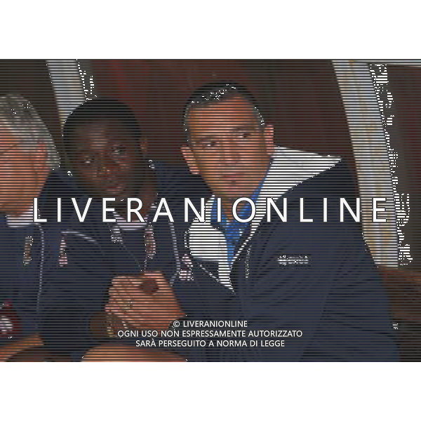 BOLZANO 1 SETTEMBRE 2013 /CAMPIONATO LEGAPRO I^ DIVISIONE 2013-2014 / SUDTIROL VS REGGIANA / NELLA FOTO: BATTISTINI ASSIEME AL SUO VICE OLORUNLEKE / FOTO FRANCESCA SOLI - AGENZIA ALDO LIVERANI SAS