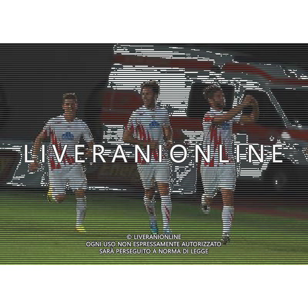 BOLZANO 1 SETTEMBRE 2013 /CAMPIONATO LEGAPRO I^ DIVISIONE 2013-2014 / SUDTIROL VS REGGIANA / NELLA FOTO: L\'ESULTANZA DI BASSOLI DOPO IL RIGORE DELL\'1-1 / FOTO FRANCESCA SOLI - AGENZIA ALDO LIVERANI SAS