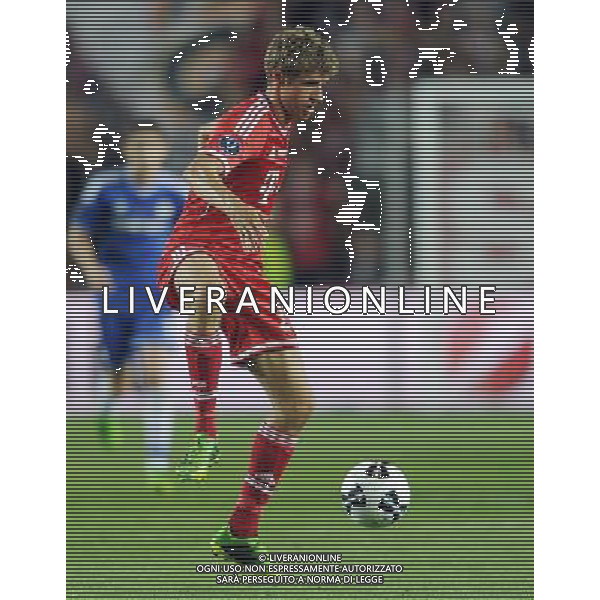 2013.08.30 PRAGA PILKA NOZNA SUPER PUCHAR EUROPY 2013 FOOTBALL UEFA SUPERCUP 2013 FC BAYERN MONACHIUM - FC CHELSEA LONDYN N/Z THOMAS MULLER FOTO LUKASZ LASKOWSKI / PRESSFOCUS NEWSPIXPL --- Newspix.pl AG ALDO LIVERANI SAS ONLY ITALY *** Local Caption *** www.newspix.pl mail us: info@newspix.pl call us: 0048 022 23 22 222 --- Polish Picture Agency by Ringier Axel Springer Poland