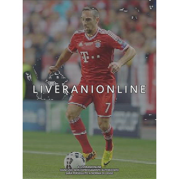 2013.08.30 PRAGA PILKA NOZNA SUPER PUCHAR EUROPY 2013 FOOTBALL UEFA SUPERCUP 2013 FC BAYERN MONACHIUM - FC CHELSEA LONDYN N/Z FRANCK RIBERY FOTO LUKASZ LASKOWSKI / PRESSFOCUS NEWSPIXPL --- Newspix.pl AG ALDO LIVERANI SAS ONLY ITALY *** Local Caption *** www.newspix.pl mail us: info@newspix.pl call us: 0048 022 23 22 222 --- Polish Picture Agency by Ringier Axel Springer Poland
