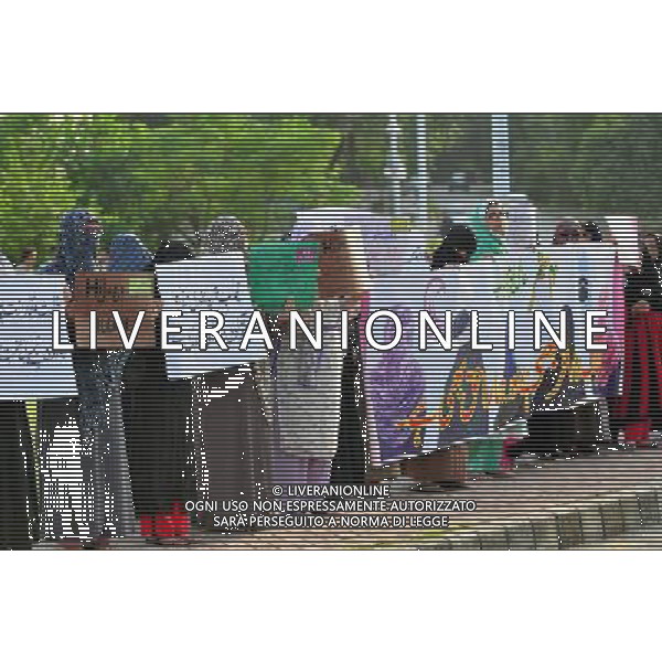 (130904) -- ISLAMABAD, Sept. 4, 2013 () -- Pakistani women covering their faces with Hijab hold placards during a rally to mark World Hijab Day in Islamabad, capital of Pakistan, Sept. 4, 2013. Nationwide rallies were organized to highlight the importance and value of hijab for Muslim women in Pakistan. (/Ahmad Kamal) ©photoshot/AGENZIA ALDO LIVERANI SAS - ITALY ONLY - Donne musulmane pakistane con i loro volti coperti dal Hijab durante un comizio in occasione della Giornata Mondiale Hijab in Pakistan, 4 settembre 2013