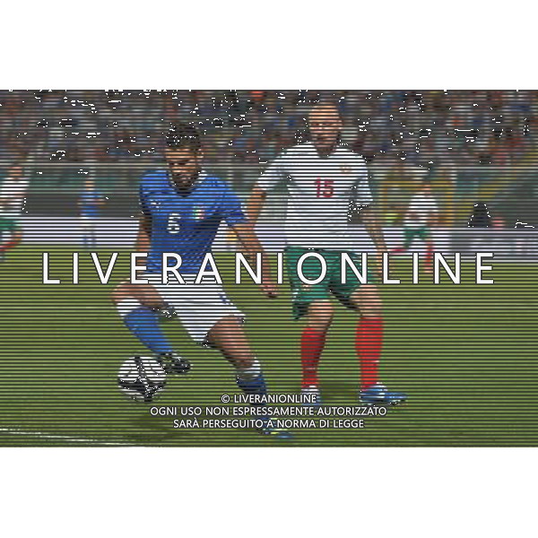 6-9-2013 Palermo : Italia - Bulgaria Qualificazioni Mondiali Calcio 2014 Nella foto: Antonio Candreva - Ivan Ivanov GIUSEPPE SERGI/AG ALDO LIVERANI SAS 