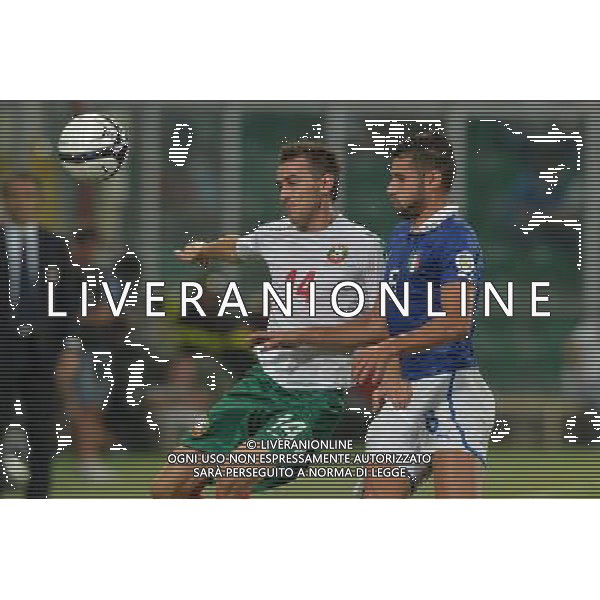 6-9-2013 Palermo : Italia - Bulgaria Qualificazioni Mondiali Calcio 2014 Nella foto: Veselin Minev - Antonio Candreva GIUSEPPE SERGI/AG ALDO LIVERANI SAS 