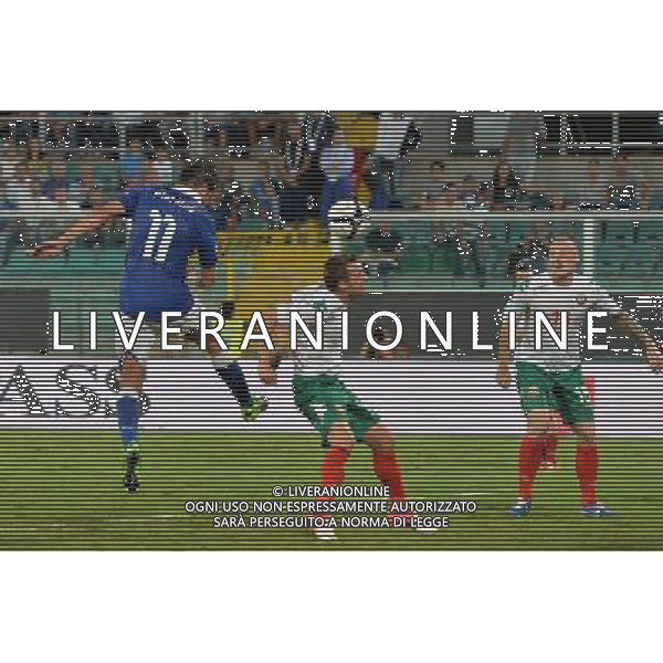 6-9-2013 Palermo : Italia - Bulgaria Qualificazioni Mondiali Calcio 2014 Nella foto: gol Alberto Gilardino GIUSEPPE SERGI/AG ALDO LIVERANI SAS 