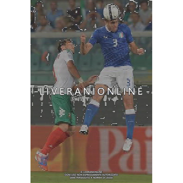 6-9-2013 Palermo : Italia - Bulgaria Qualificazioni Mondiali Calcio 2014 Nella foto: Stanislav Manolev - Giorgio Chiellini GIUSEPPE SERGI/AG ALDO LIVERANI SAS 