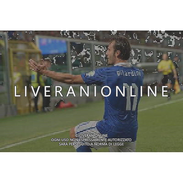 6-9-2013 Palermo : Italia - Bulgaria Qualificazioni Mondiali Calcio 2014 Nella foto: esultanza gol Alberto Gilardino GIUSEPPE SERGI/AG ALDO LIVERANI SAS 