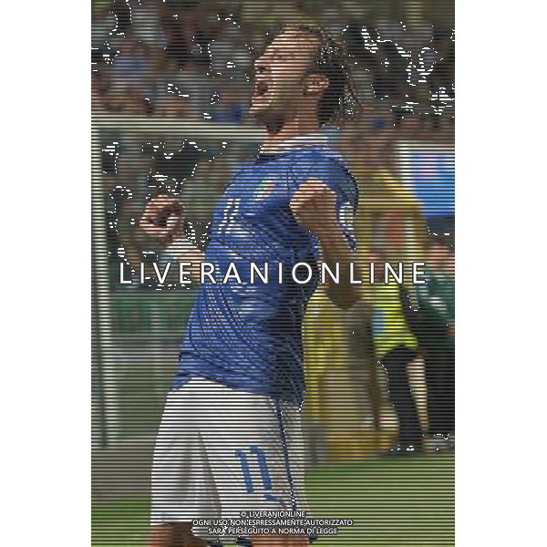 6-9-2013 Palermo : Italia - Bulgaria Qualificazioni Mondiali Calcio 2014 Nella foto: esultanza gol Alberto Gilardino GIUSEPPE SERGI/AG ALDO LIVERANI SAS 