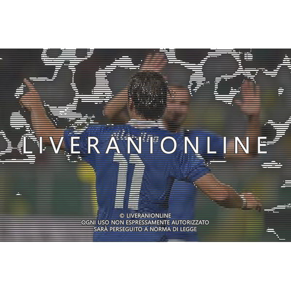 6-9-2013 Palermo : Italia - Bulgaria Qualificazioni Mondiali Calcio 2014 Nella foto: esultanza gol Alberto Gilardino GIUSEPPE SERGI/AG ALDO LIVERANI SAS 