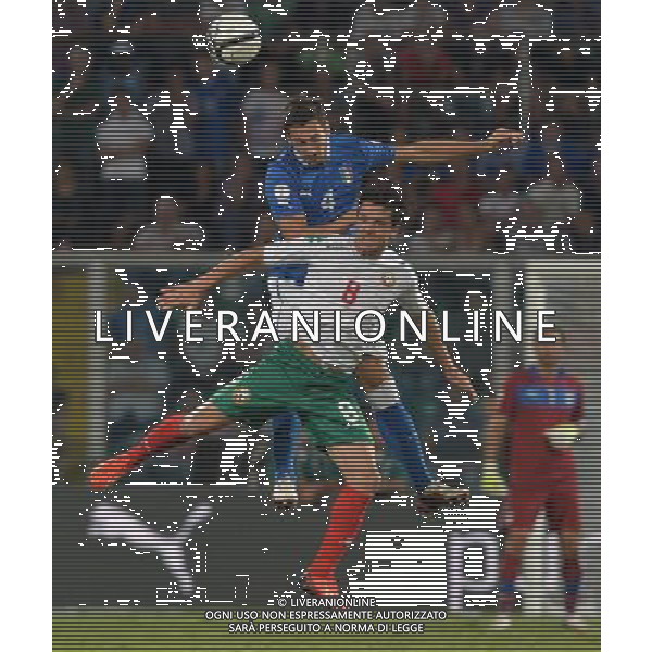 6-9-2013 Palermo : Italia - Bulgaria Qualificazioni Mondiali Calcio 2014 Nella foto: Davide Astori - Dimitar Rangelov GIUSEPPE SERGI/AG ALDO LIVERANI SAS 