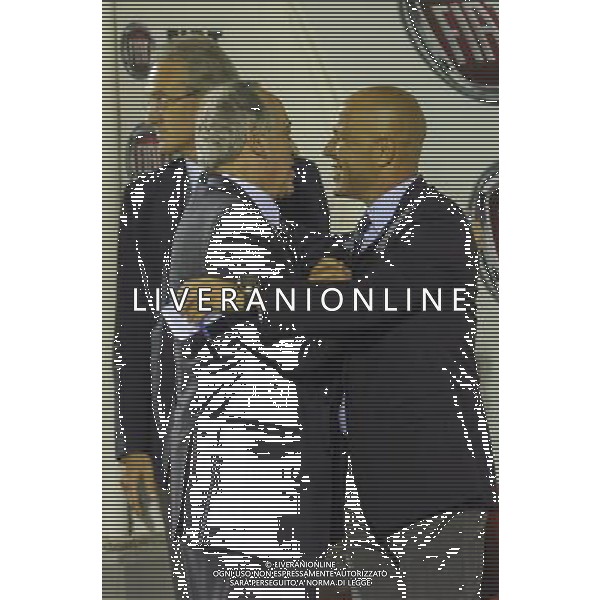 Rieti - 05/09/2013 - Stadio \'Centro d\'Italia\' - Qualificazioni Campionato Europeo Under 21 - Italia vs Belgio - nella foto: Giancarlo Abete abbracia Luigi Di Biagio prima della gara /Ph. Fabrizio Corradetti - Ag. Aldo Liverani sas