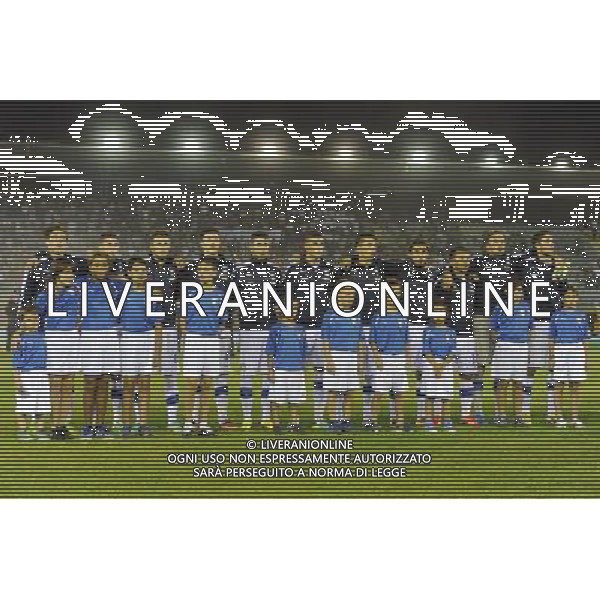 Rieti - 05/09/2013 - Stadio \'Centro d\'Italia\' - Qualificazioni Campionato Europeo Under 21 - Italia vs Belgio - nella foto: Gli azzurri schierati durante l\'inno nazionale /Ph. Fabrizio Corradetti - Ag. Aldo Liverani sas