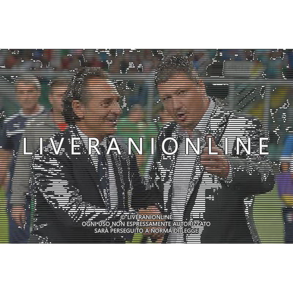 6-9-2013 Palermo : Italia - Bulgaria Qualificazioni Mondiali Calcio 2014 Nella foto: Cesare Prandelli - Lyuboslav Penev GIUSEPPE SERGI/AG ALDO LIVERANI SAS 