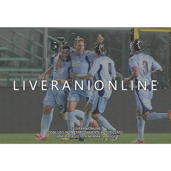 bergamo, stadio atleti azzurri d\'italia, 08 settembre 2013, nella foto CORRADI MATTIA dopo gol ,ph.moro/ALDO LIVERANI