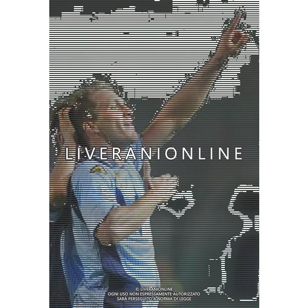 bergamo, stadio atleti azzurri d\'italia, 08 settembre 2013, nella foto PESENTI MASSIMILIANO dopo gol ,ph.moro/ALDO LIVERANI