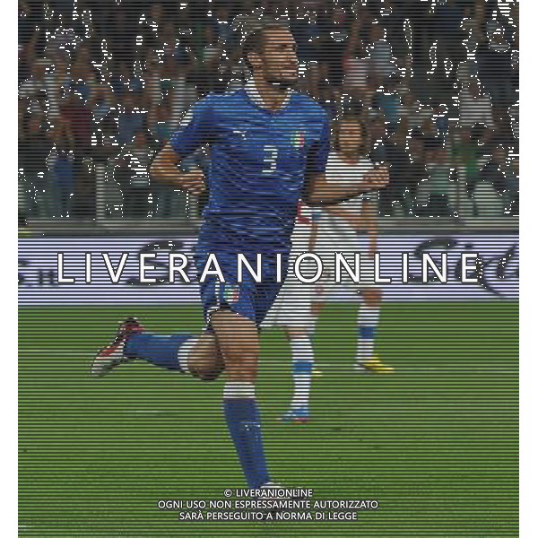Qualificazioni ai Campionati Mondiali di Calcio Brasile FIFA 2014 Gruppo B Torino - 10.09.2013 Italia-Repubblica Ceca Nella Foto:chiellini esulta /Ph.Vitez-Ag. Aldo Liverani