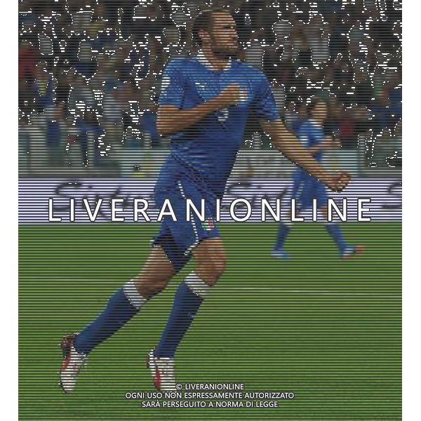 Qualificazioni ai Campionati Mondiali di Calcio Brasile FIFA 2014 Gruppo B Torino - 10.09.2013 Italia-Repubblica Ceca Nella Foto:chiellini esulta /Ph.Vitez-Ag. Aldo Liverani