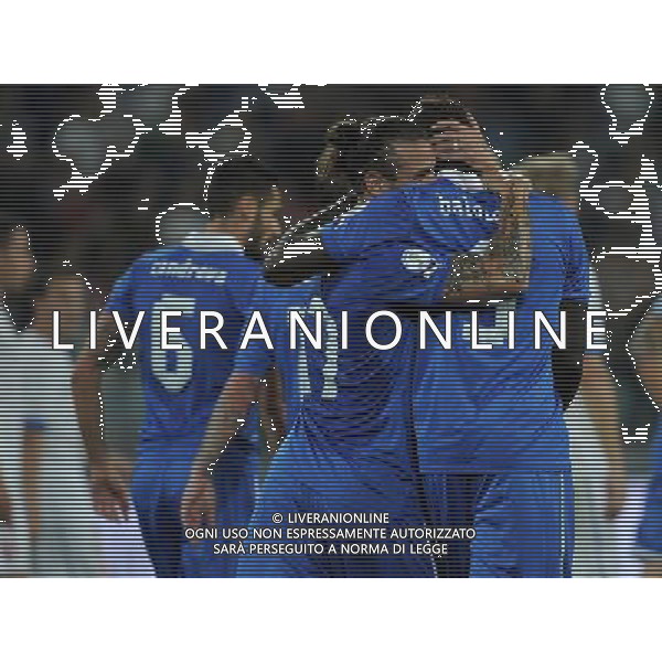 Qualificazioni ai Campionati Mondiali di Calcio Brasile FIFA 2014 Gruppo B Torino - 10.09.2013 Italia-Repubblica Ceca Nella Foto:balotelli esulta con osvaldo /Ph.Vitez-Ag. Aldo Liverani