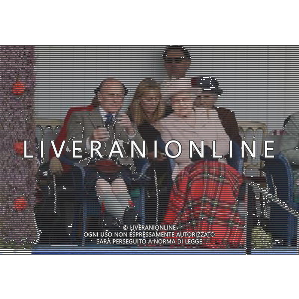 The Queen, Prince Charles and the Duke of Edinburgh attend the Braemar Games, Scotland, 7-9-13 ©photoshot/AGENZIA ALDO LIVERANI SAS - ITALY ONLY - EDITORIAL USE ONLY - REALI INGLESI: La Regina Elisabetta II d\'inghilterra assiste ai Giochi Braemar, in Scozia